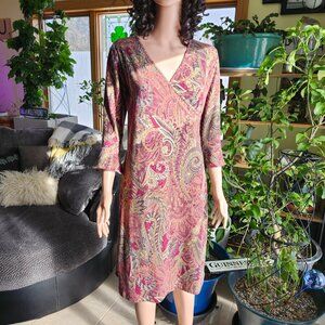 Vintage Pretty Good Floral Paisley Print Dress 3/4 Sleevee